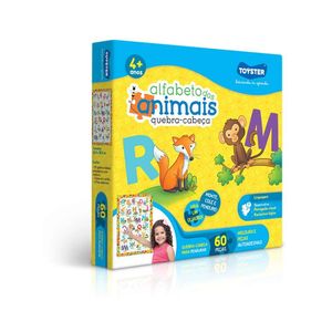 Quebra-Cabeça Quadrão Alfabeto dos Animais 60 Peças - Toyster