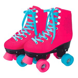 Patins Clássico Rosa 4 Rodas 33/34 - Fun Divirta-se