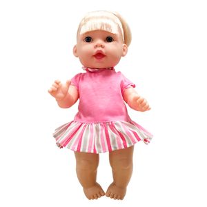 Boneca Bebê Sonho Azul Vestido Com Listras Cinza - Cotiplás
