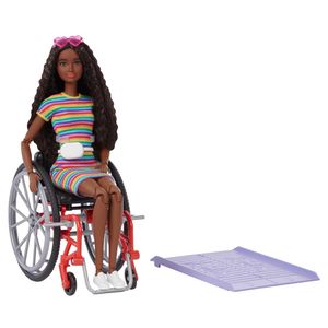 Barbie Fashionista Cadeira de Rodas Cabelo Cacheado - Mattel