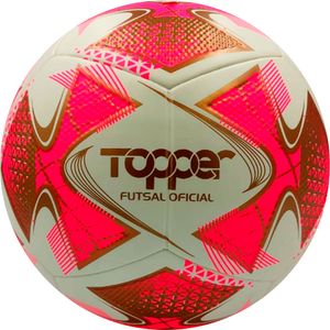 BOLA TOPPER 22 FUTSAL OFICIAL BRANCO/ROSA/OURO