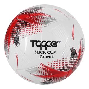 Bola Topper Slick Cup Campo 4 Prata Vermelho e Preto - Topper