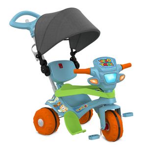 Triciclo Velotrol com Capota Passeio e Pedal Azul - Bandeirante