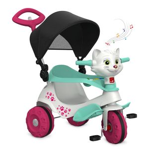 Triciclo Velobaby Gatinha com Capota e Pedal - Bandeirante