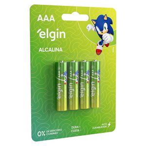 Pilha Alcalina Sonic AAA com 4 unidades - Elgin