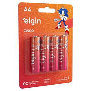 Pilha Zinco Sonic AA com 4 unidades - Elgin