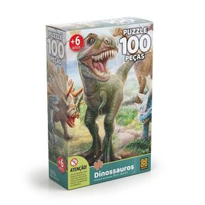 Quebra-Cabeça Dinossauros 100 Peças - Grow