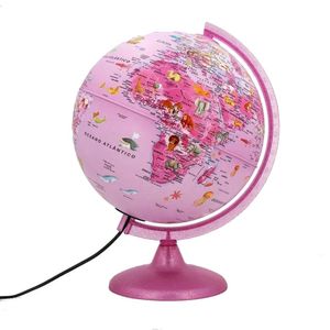 Globo Terrestre Luminoso Pink Zoo 25cm - Tecnodidattica